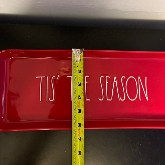 Rae Dunn Red “Tis the Sean Red Serving Tray New - Picture 6 of 7